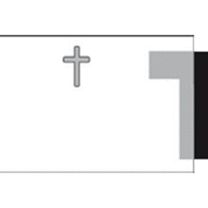 Cross Center Labels 6x10cm Transparent - 46083 (per 1000)